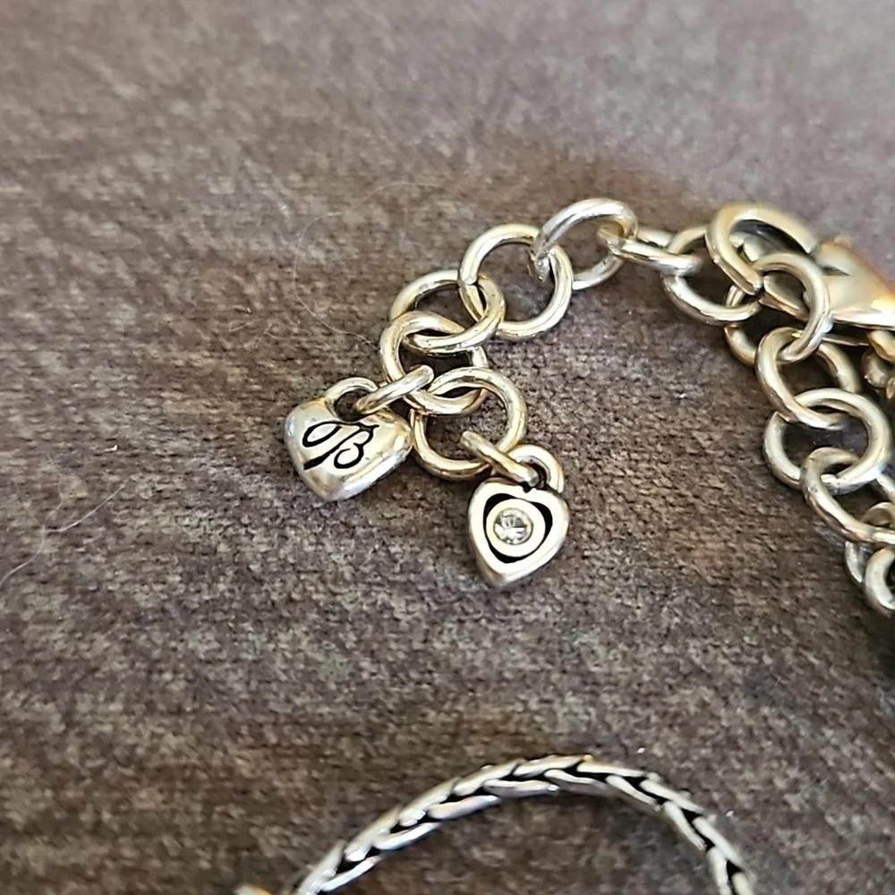 BRIGHTON Silver Plated Reno Heart Crystal Chain Necklace